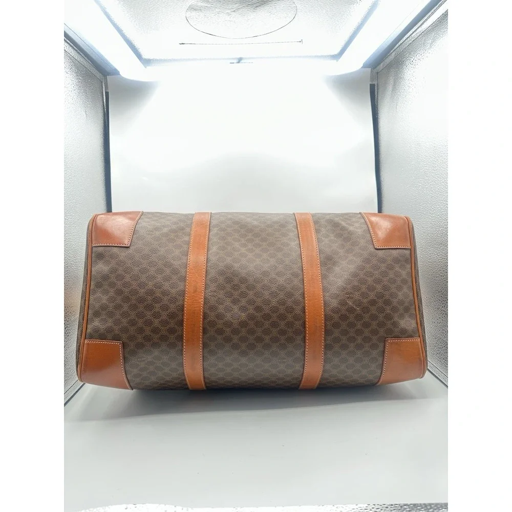 Celine Duffle Bag Macadam Coated Canvas With Key, Lock & Luggage Tag Vintage